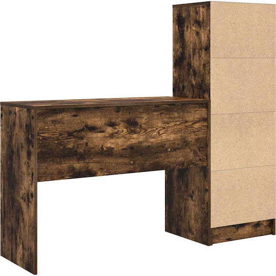 Kinderschreibtisch mit Bibliothek aus Melamin Braun 100x40x76cm