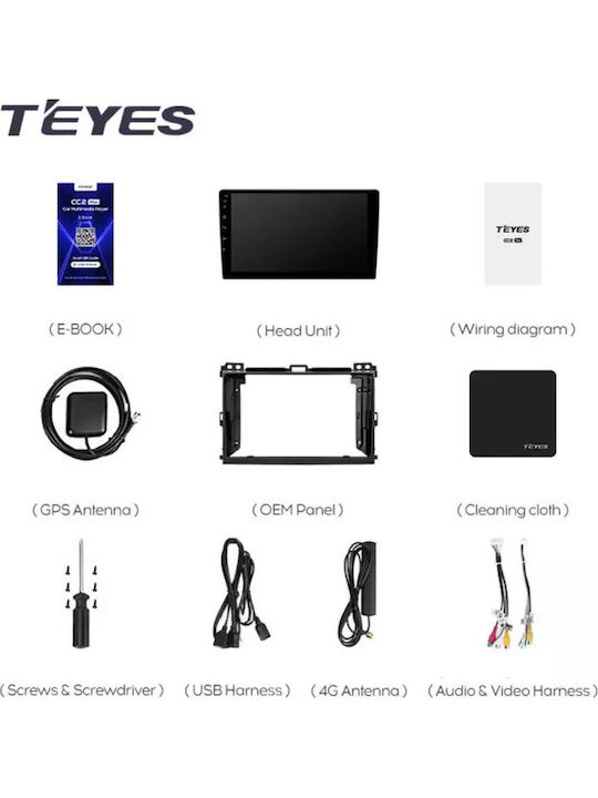 Teyes Cc3l Navigație Auto Toyota Land Cruiser Prado 3 J120 2004-2009 4+64GB 9" IPS Octa-core 1.6GHz Android 4G Bluetooth 5.1 DSP