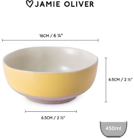 Jamie Oliver Μπωλ Σερβιρίσματος Στρογγυλό Κεραμικό Κίτρινο με Διάμετρο 16εκ. 4τμχ Jamie Oliver Μπωλ Σερβιρίσματος Στρογγυλό Κεραμικό Κίτρινο με Διάμετρο 16εκ. 4τμχ