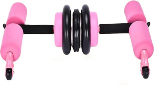 Powrx Roată Abdominală Multifuncțională Duală Pentru Antrenamentul Abdomenului Push-up Din Oțel Inoxidabil Roz