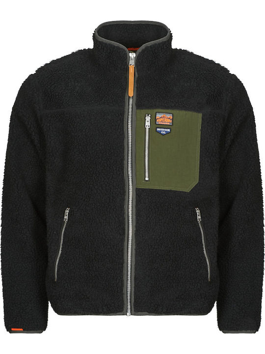 Polar Men's Fleece Cardigan Black