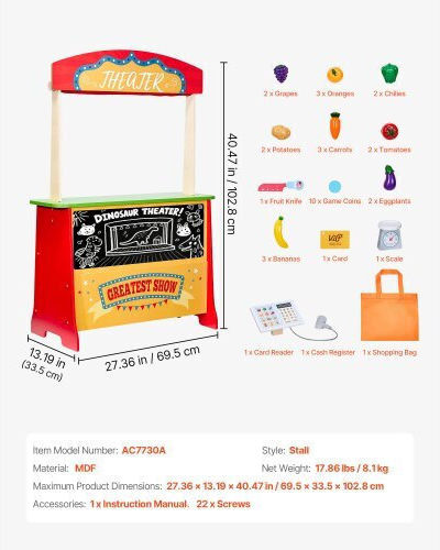 Vevor Kids Wooden Shop For 3+ Years