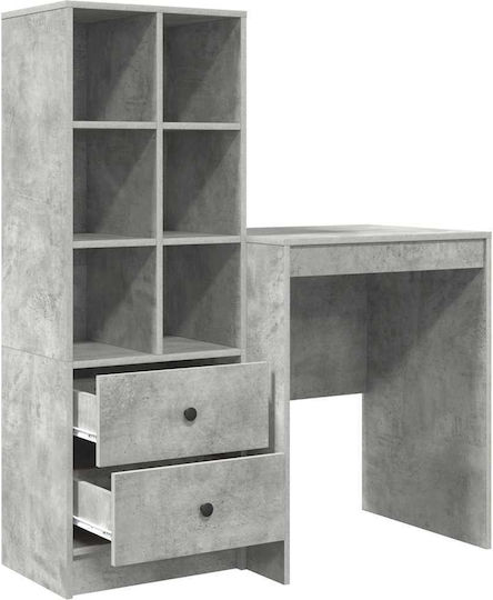 Kinderschreibtisch mit Bibliothek aus Melamin Gray 60x50x76cm