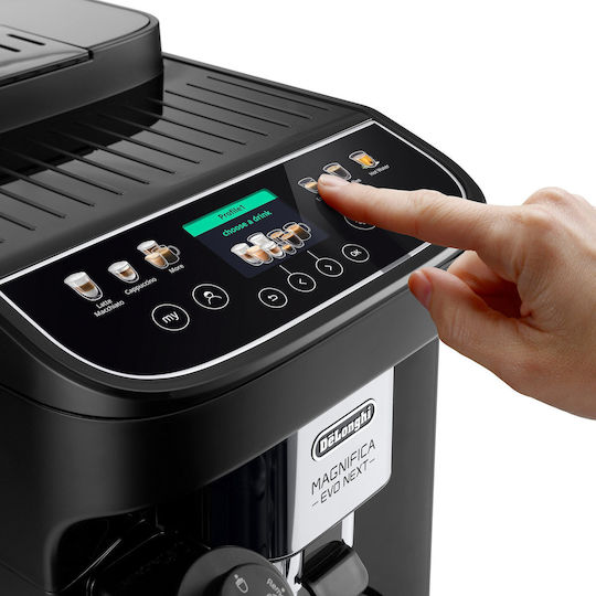 De'Longhi Magnifica Evo Next Automatic Espresso Coffee Machine 1450W Pressure 15bar for Cappuccino with Coffee Grinder ECAM310.60.B