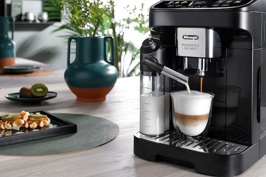 De'Longhi Magnifica Evo Next Automatic Espresso Coffee Machine 1450W Pressure 15bar for Cappuccino with Coffee Grinder ECAM310.60.B