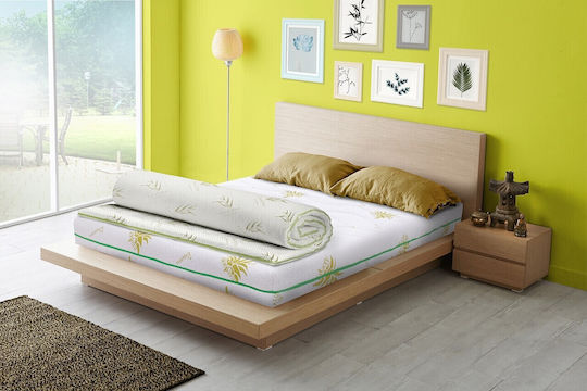 Green Future Mattress Topper Eucalyptus Comfort Single Foam with Removable Cover 80x190x5cm