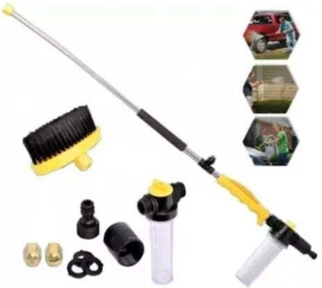 Foxmag24 Water Gun Powerful Jet Brush Detergent Compartment Black Yellow