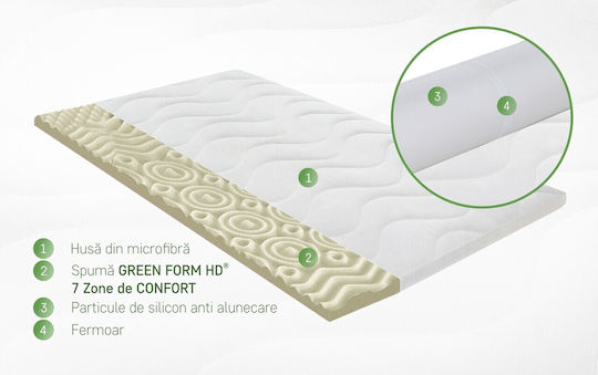 Green Future Mattress Topper Mellody Semi-Double Foam with Removable Cover 120x200x5cm