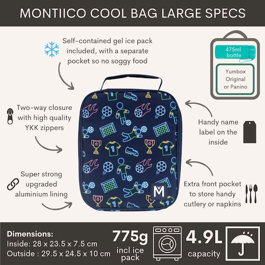 Montiico Große Isolierte Kinder Lunchtasche Checkmate