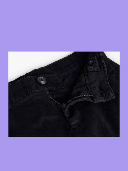 Kids' Chino Fabric Pants Black