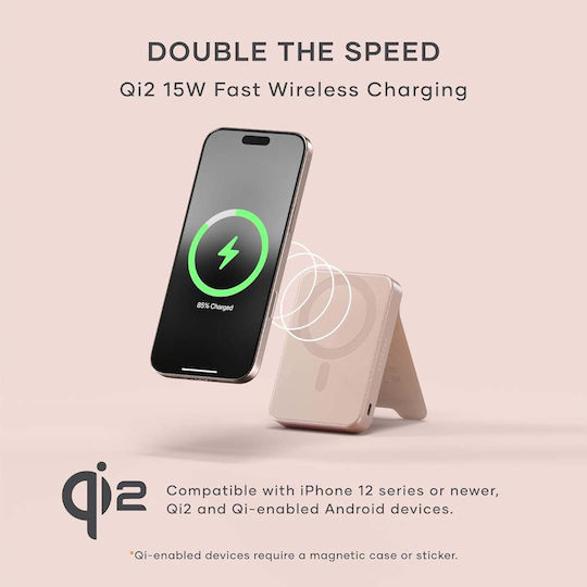 Satechi OntheGo Qi2 MagSafe Power Bank 10000mAh 15W Ροζ