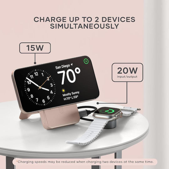 Satechi OntheGo Qi2 MagSafe Power Bank 10000mAh 15W Ροζ
