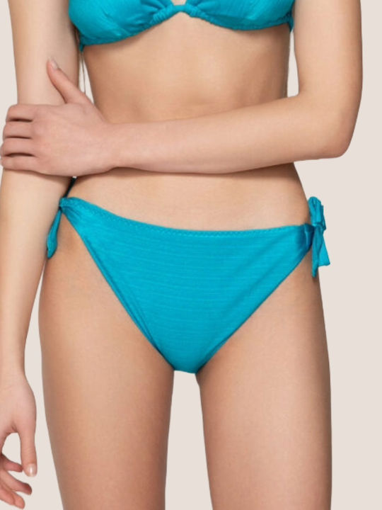 Bikini Slip mit Schnürchen Türkis