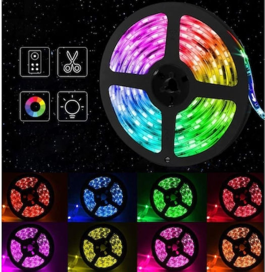 Rezistent la apă Bandă LED 12V RGB Lumină 5m Tip SMD5050 cu Telecomandă