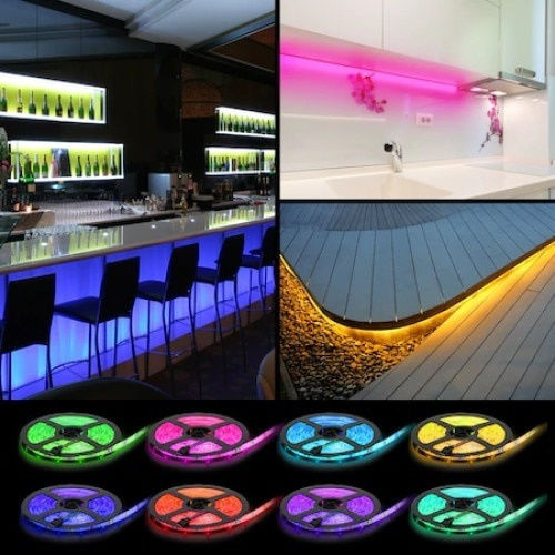 Bandă LED RGB Lumină 5m Tip SMD5050 cu Sursă de alimentare & Telecomandă