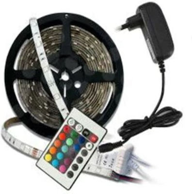 Bandă LED 220V RGB Lumină 5m cu Sursă de alimentare & Telecomandă
