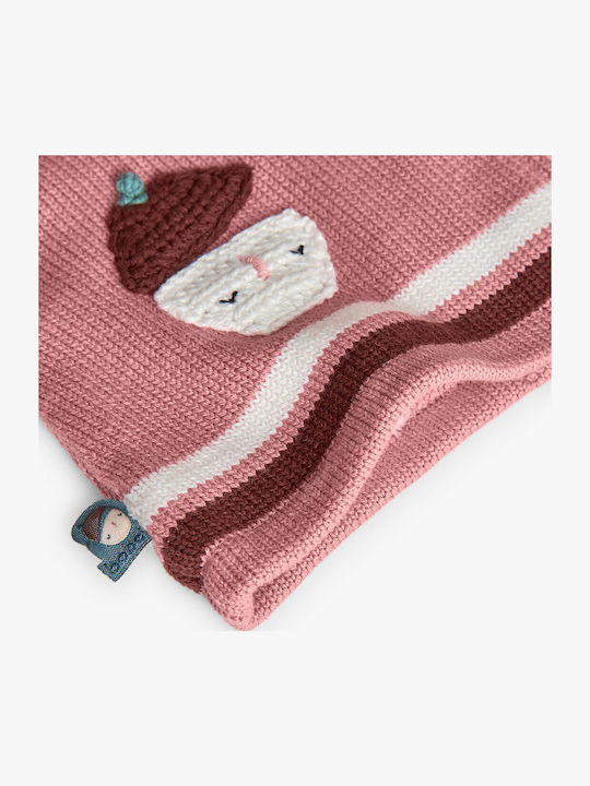 Kids Cardigan Knitted with Hood Pink