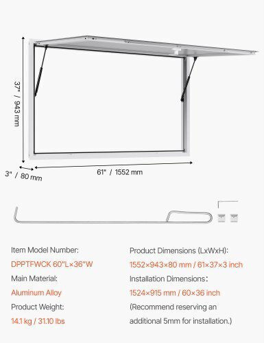 Vevor Portable Truck Food Serving Window Awning 152x92 Cm Fwck6036yc0yvynsq001v0