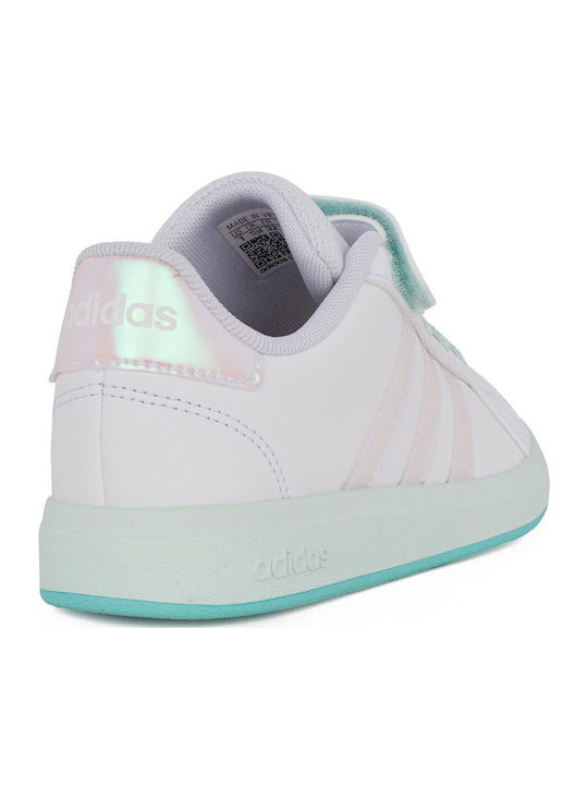 Grand Court 2.0 EL C Kids Sneakers with Hoop & Loop Closure White