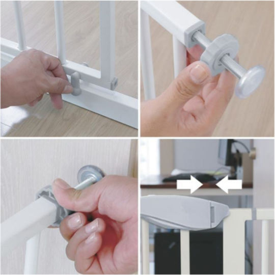 Security Door made of Metal in White Color 75εκ. 1pcs
