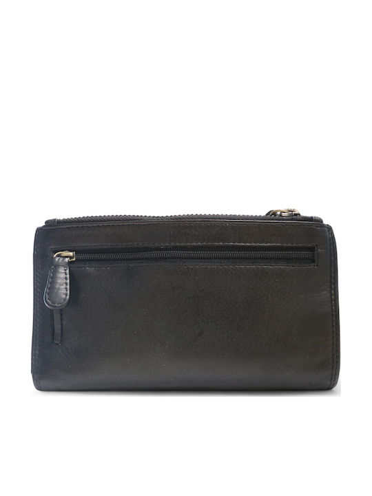 Large Leather Women's Wallet Classic Black