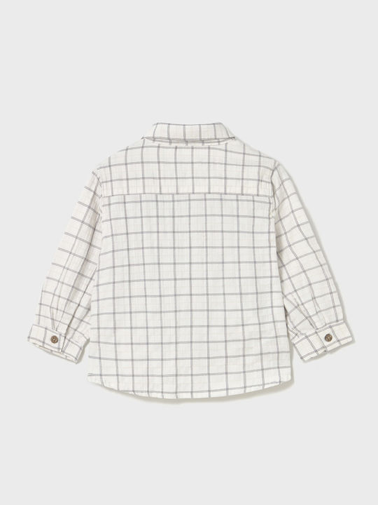 Kids Checked Shirt Long Sleeve Dark grey