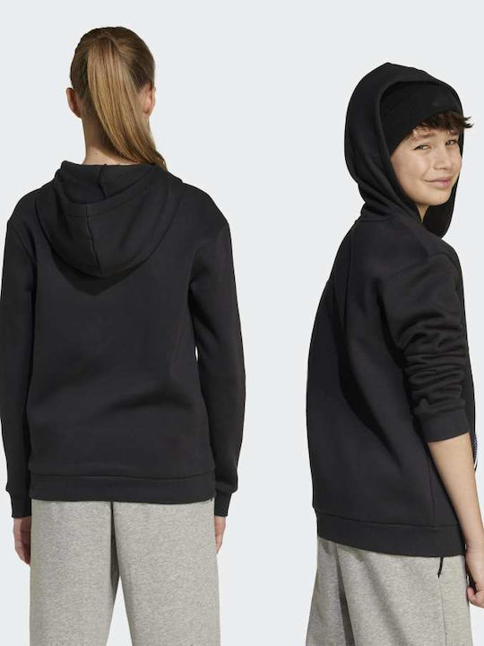 Kids Sweatshirt with Hood and Pockets Black Essentials