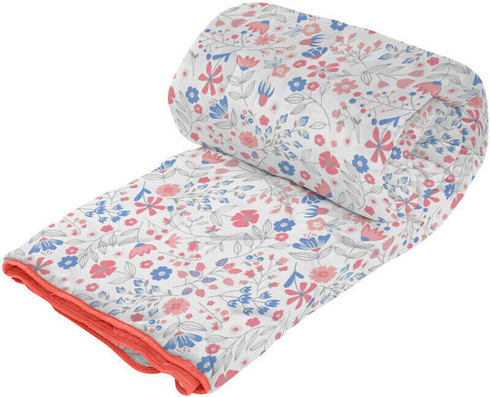 Alcam Πάπλωμα Ημίδιπλο με Γέμιση Microfiber 180x200εκ. Paradise Κοραλί 250 GSM