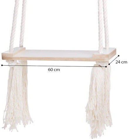 Bubbles Lover Hanging Wooden Kids Swing for 3+ Years Gray
