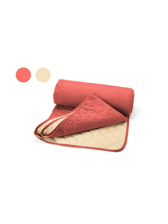 Alcam Coverlet Double Microfiber Coral/cream 210x220cm