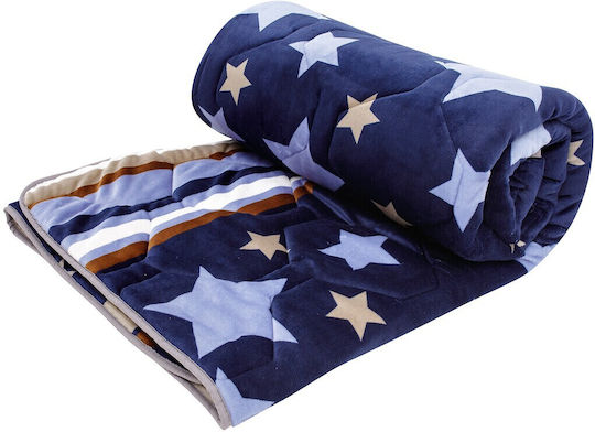 Alcam Stars Fleece Κουβερλί Διπλό Μπλε 200x220cm