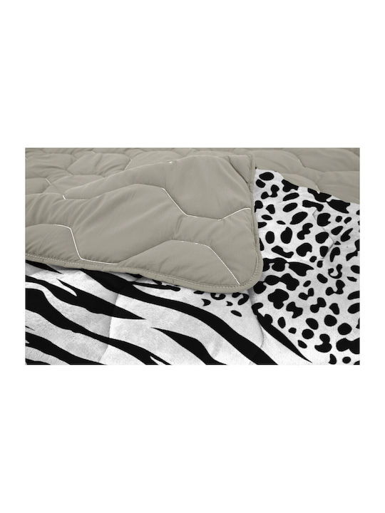 Alcam Zebra Κουβερλί Διπλό Γκρι 200x220cm