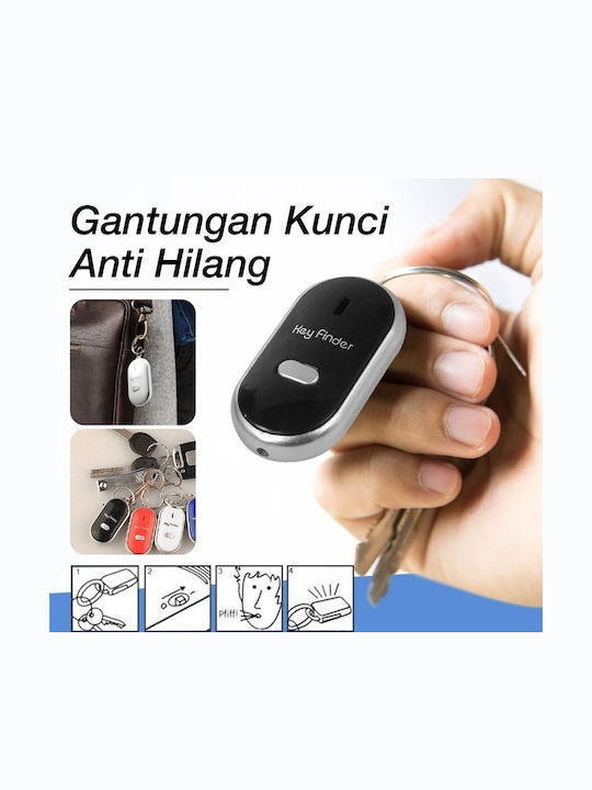 Key Finder Keychain Battery Operated Size 5.7 X 3cm 5m Range Plastic Black