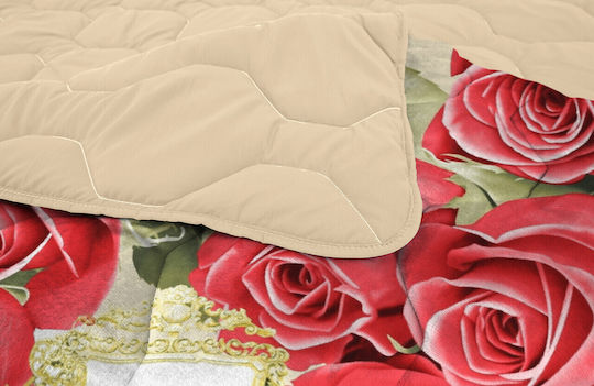 Alcam Red Rosa Покривало Двойно Червен 200x220см