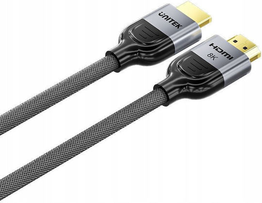 Unitek HDMI 2.1 Ultra High Speed 48Gbps 4K 120Hz HDR VRR Braided Cable HDMI Male - HDMI Male Length 5m Black