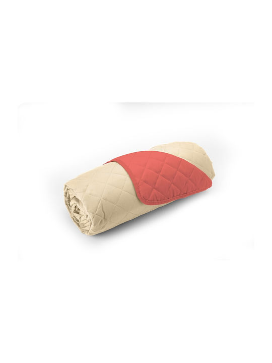 Alcam Elastische Abdeckung für Dreisitziges Sofa Coral/vanilla 1Stück