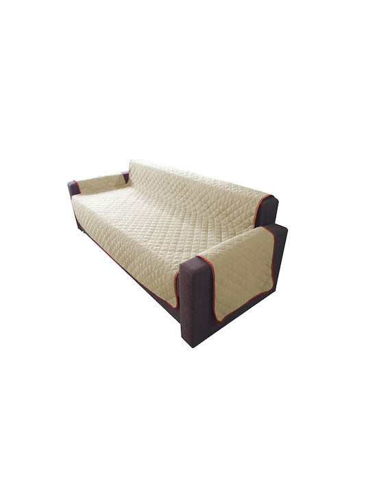 Alcam Elastische Abdeckung für Dreisitziges Sofa Coral/vanilla 1Stück