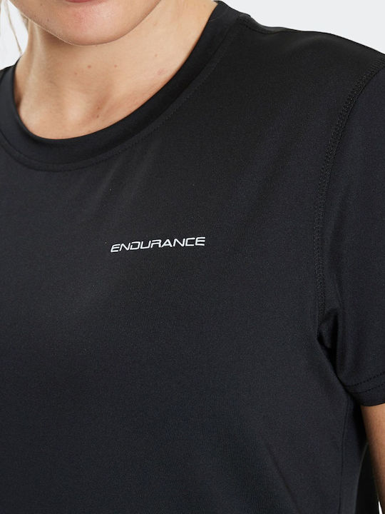 Damen T-Shirt Schnell trocknend Black