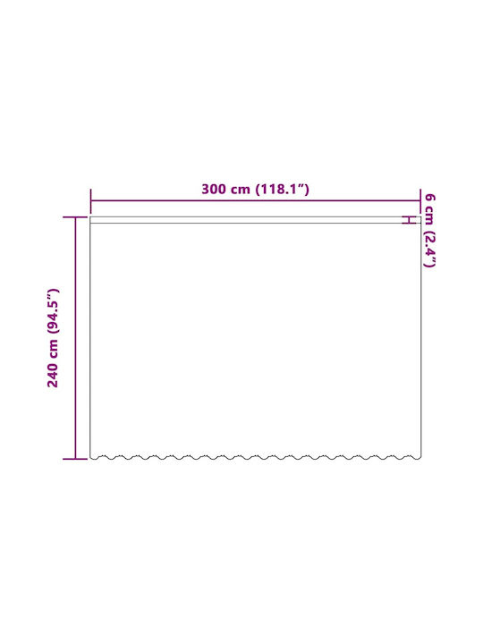 vidaXL Перде за Прозорец с Плик с Писалка Бяло 300x240см