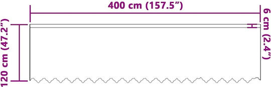 vidaXL Perdea De Fereastră Cu Coafură Albă 400x120cm