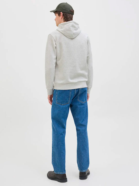 Sweatshirt with Hood White Melange