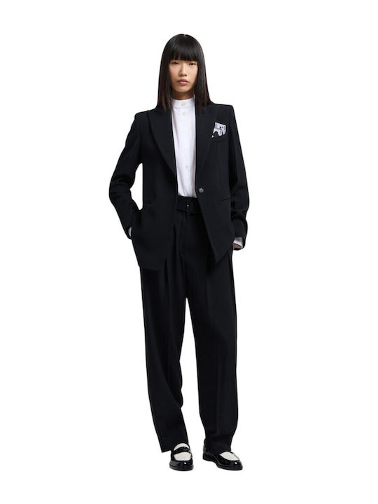 Damen Stoff Hose Schwarz