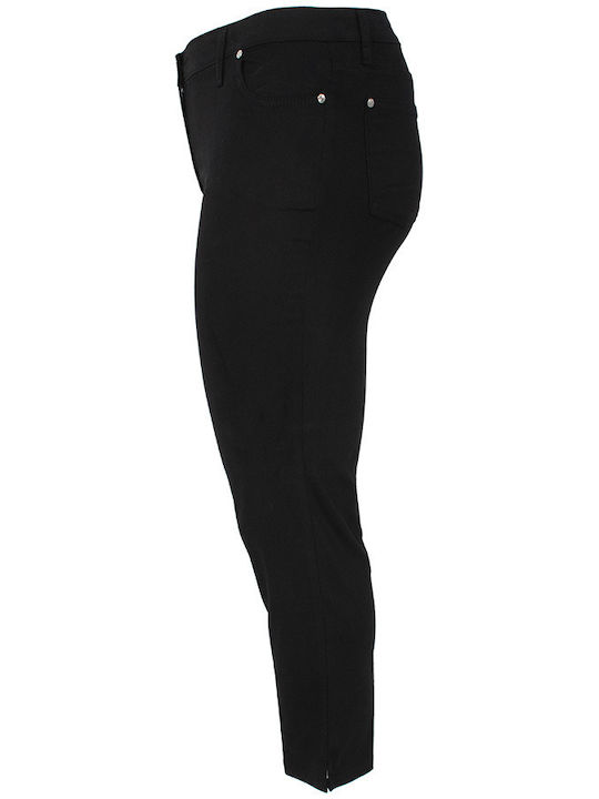 Damen Stoff Hose in Schlanker Passform Black