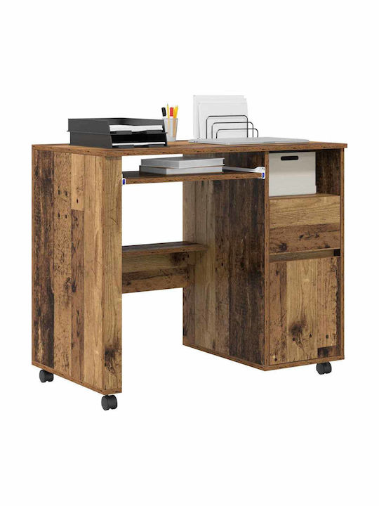 Computer Office Wooden Coffee with Metal Legs 91x50x77cm