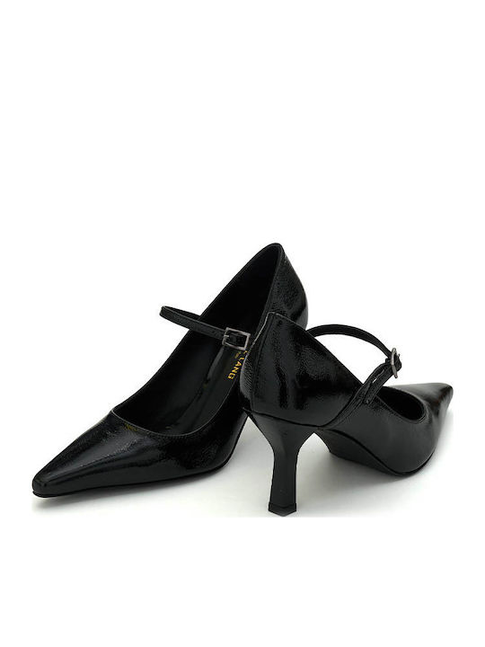 Pumps mit Riemchen & hoher Absatz Schwarz
