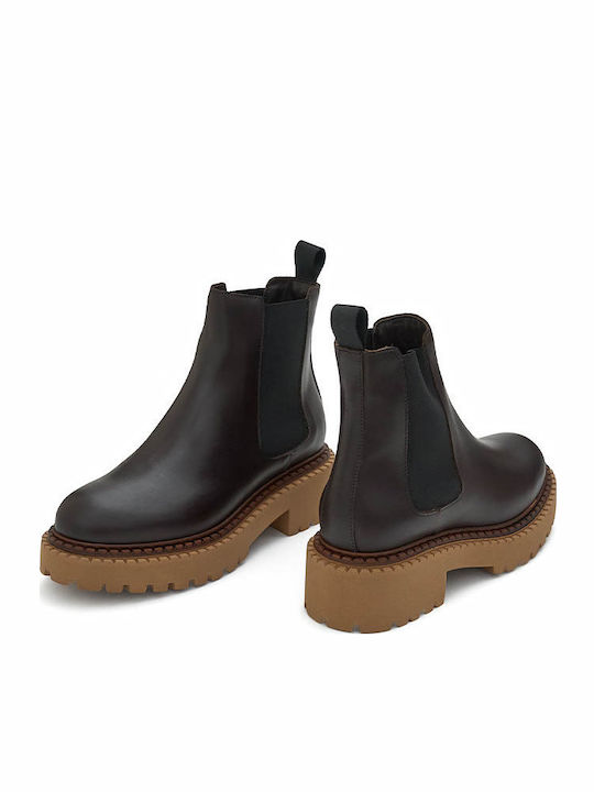 Leather Women's Chelsea Boots Brown