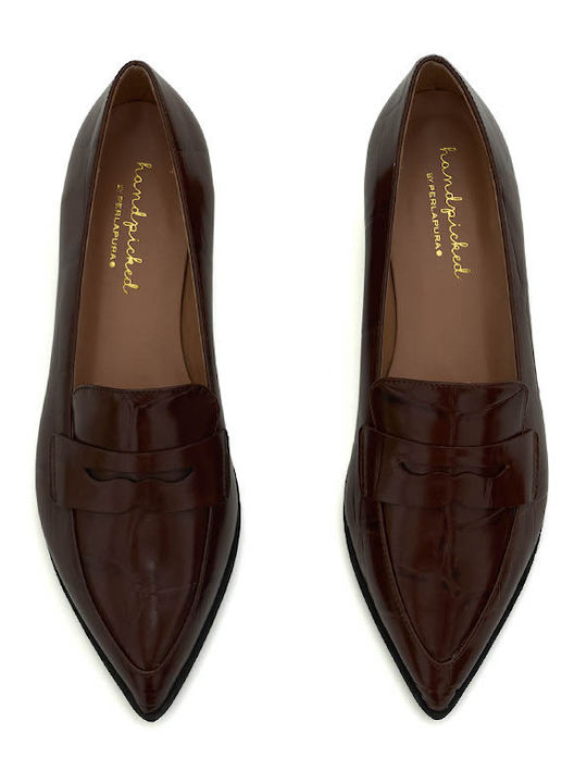 Δερμάτινα Γυναικεία Loafers σε Ταμπά Χρώμα