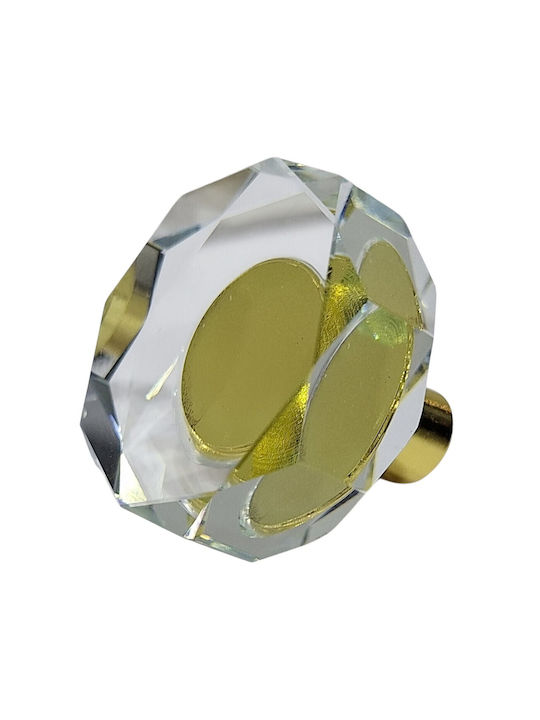 ACM Knob Furniture made of Metallic & Zamak & Crystal Gold-glossy 11952-000-ORO1 1pcs