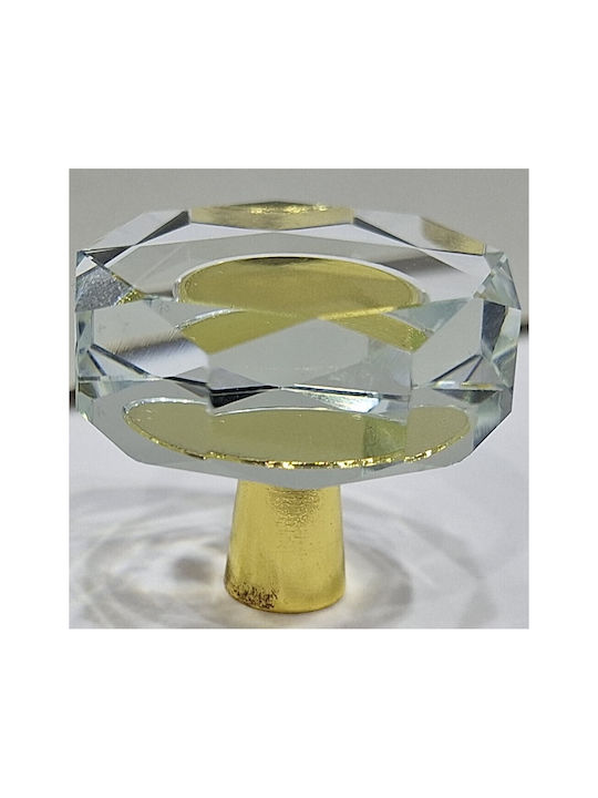 ACM Knob Furniture made of Metallic & Zamak & Crystal Gold-glossy 11952-000-ORO1 1pcs