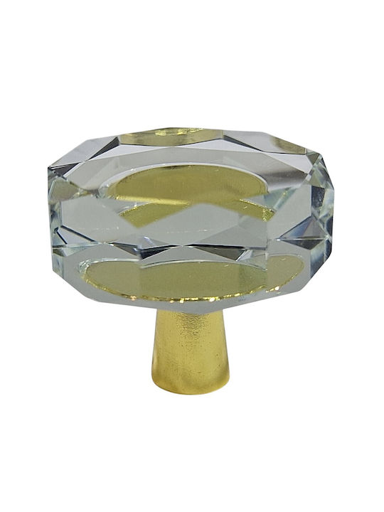 ACM Knob Furniture made of Metallic & Zamak & Crystal Gold-glossy 11952-000-ORO1 1pcs